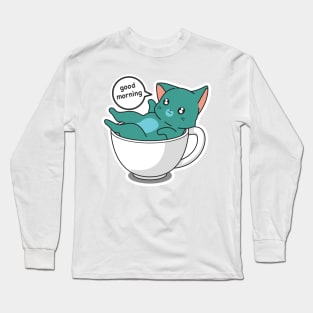 Funny Cat in The Cup Long Sleeve T-Shirt